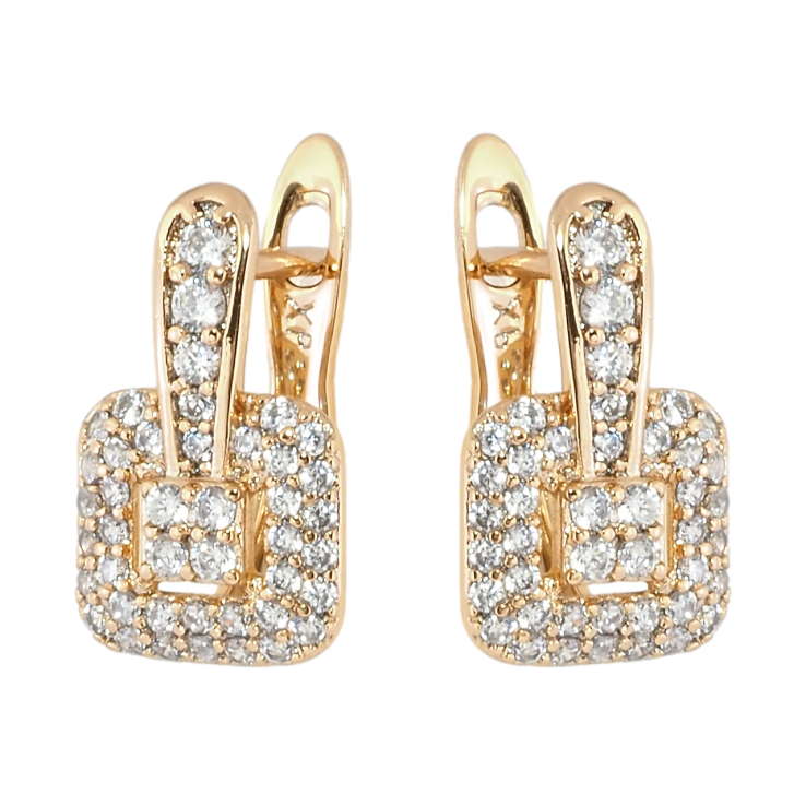 Сережки Xuping Позолота 18K англійський замок Інкрустація цирконієм фото №25