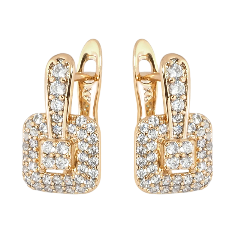 Серьги Xuping Позолота 18K английский замок Инкрустация цирконием фото №1