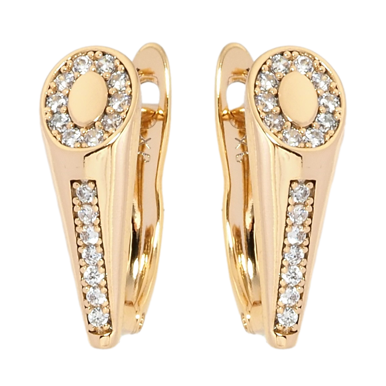 Серьги Xuping Позолота 18K английский замок Узор цирконием фото №1