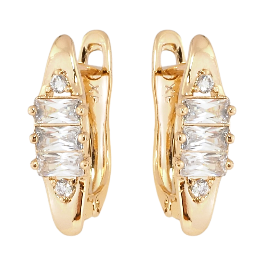 Серьги Xuping Позолота 18K английский замок Узор с цирконием фото №1