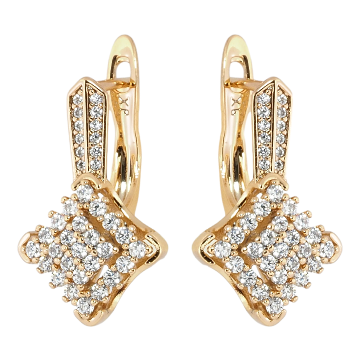 Сережки Xuping Позолота 18K англійський замок Інкрустація цирконієм фото №15