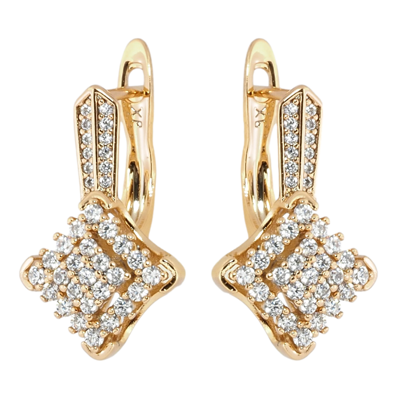 Серьги Xuping Позолота 18K английский замок Инкрустация цирконием фото №1