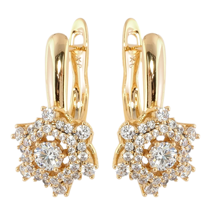 Сережки Xuping Позолота 18K англійський замок Декоративні підвіски з цирконієм фото №11