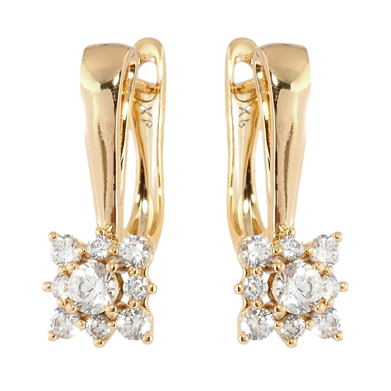 Сережки Xuping Позолота 18K англійський замок Кришталеві квіточки фото №5