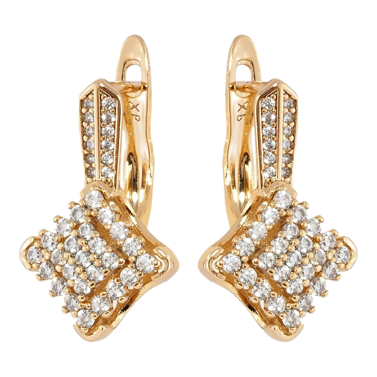 Сережки Xuping Позолота 18K англійський замок Інкрустація цирконієм фото №15