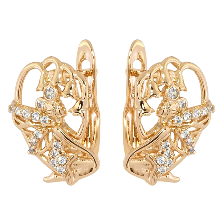 Серьги Xuping Позолота 18K английский замок Феи фото №4