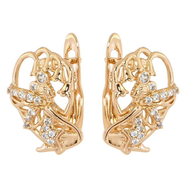 Серьги Xuping Позолота 18K английский замок Феи фото №1