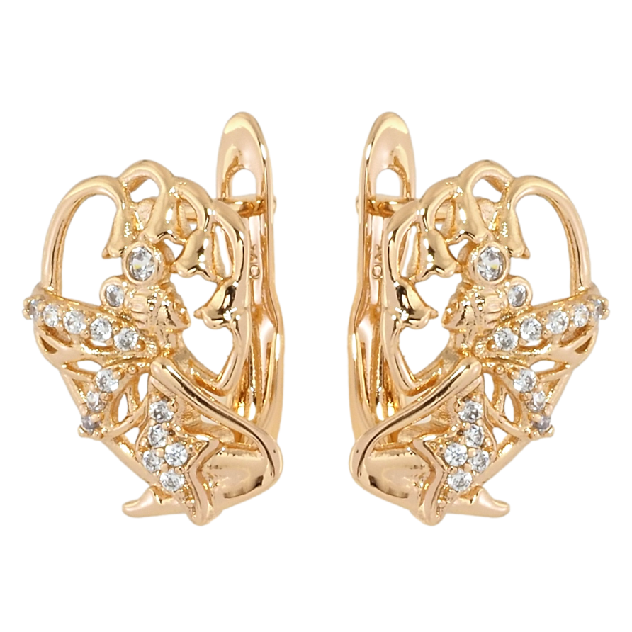 Серьги Xuping Позолота 18K английский замок Феи фото №1