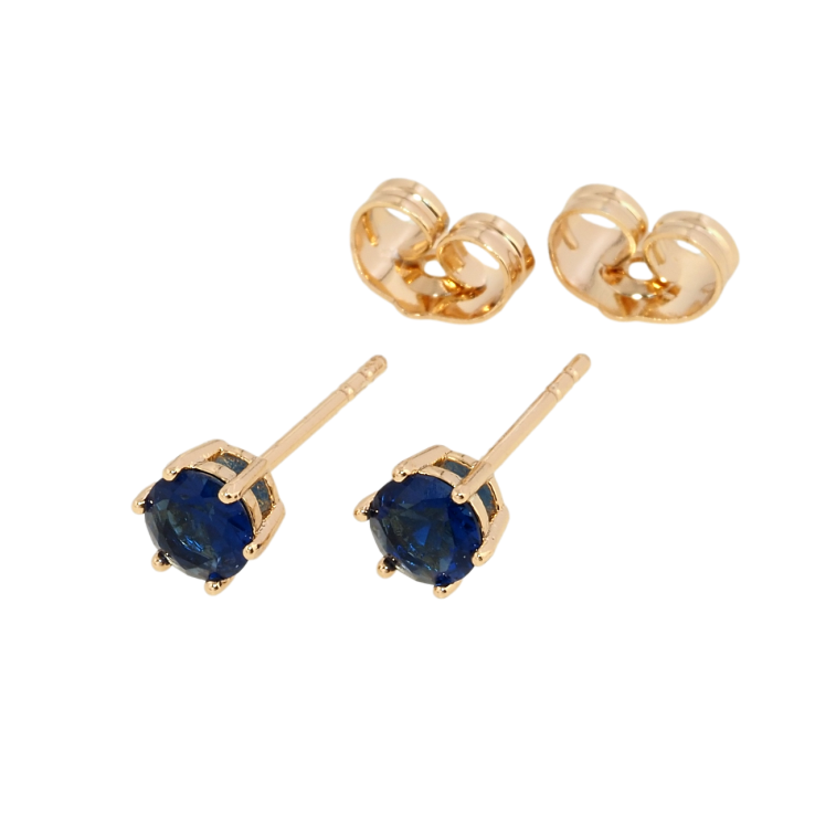Серьги Xuping Позолота 18K пусеты Синий фианит в 6-ти крапановой оправе ø 5мм фото №22 Серьги Xuping Позолота 18K пусеты Синий фианит в 6-ти крапановой оправе ø 5мм фото №22