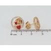 Сережки Xuping Позолота 18K пусети Зірки в колечках цирконію з червоною емаллю фото №2
