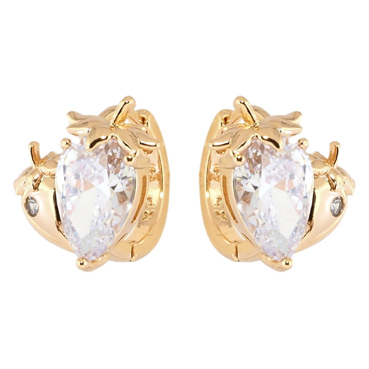 Серьги Xuping Позолота 18K колечки Кристальные клубнички фото №23