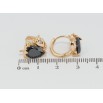 Серьги Xuping Позолота 18K колечки Черные кристальные клубнички фото №2