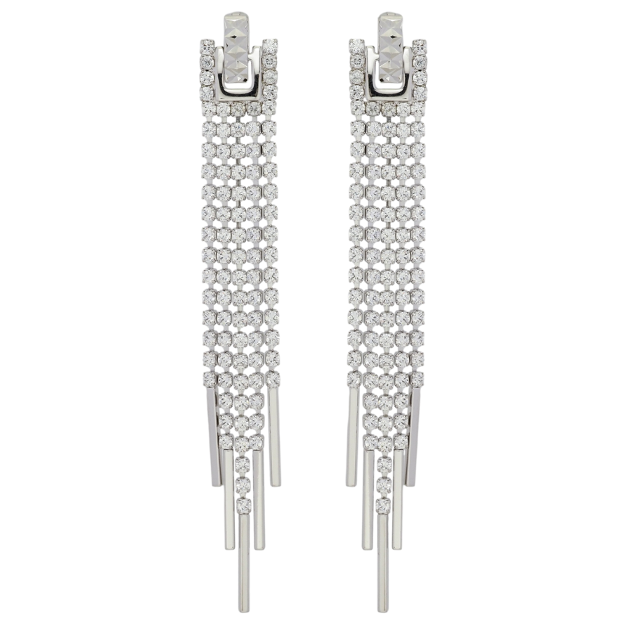 Сережки Xuping Родій пусети Кришталеві підвіски фото №1