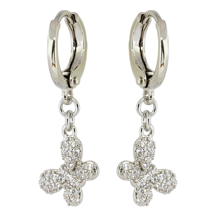 Сережки Xuping Родій підвіски на колечках Метелики з цирконієм фото №4