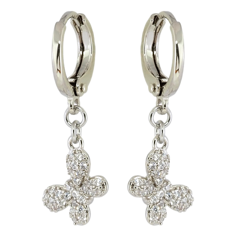 Сережки Xuping Родій підвіски на колечках Метелики з цирконієм фото №8