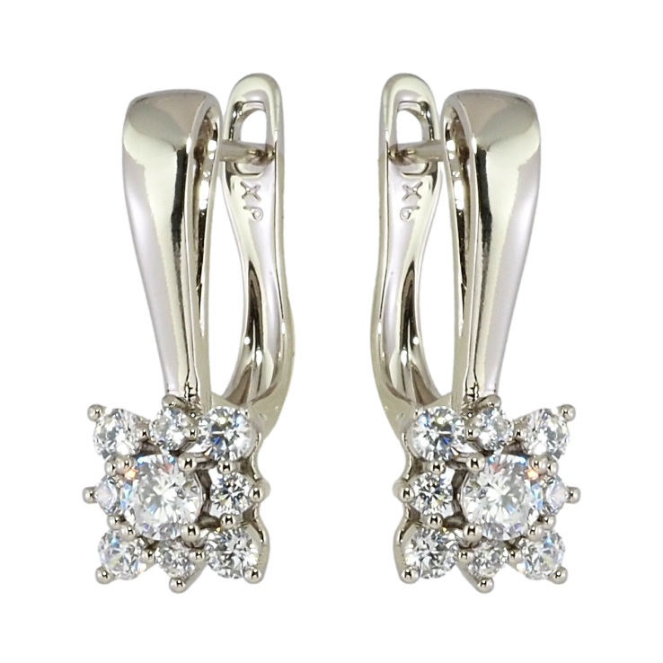 Сережки Xuping Родій англійський замок Кришталеві квіточки фото №19