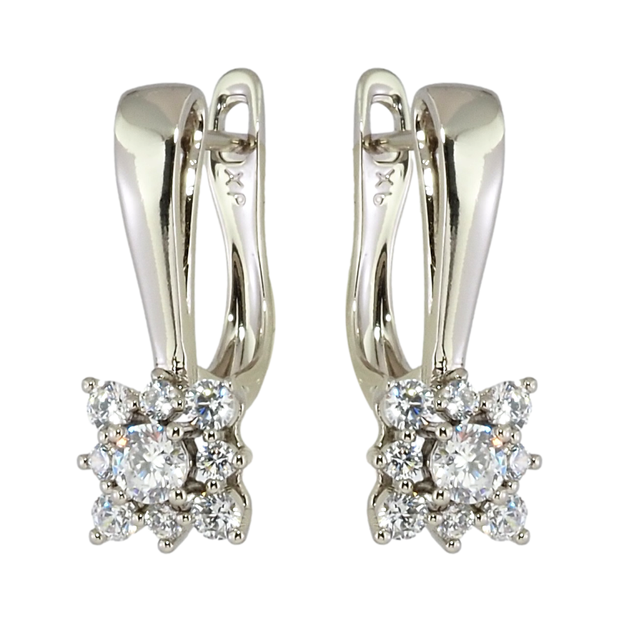 Сережки Xuping Родій англійський замок Кришталеві квіточки фото №1