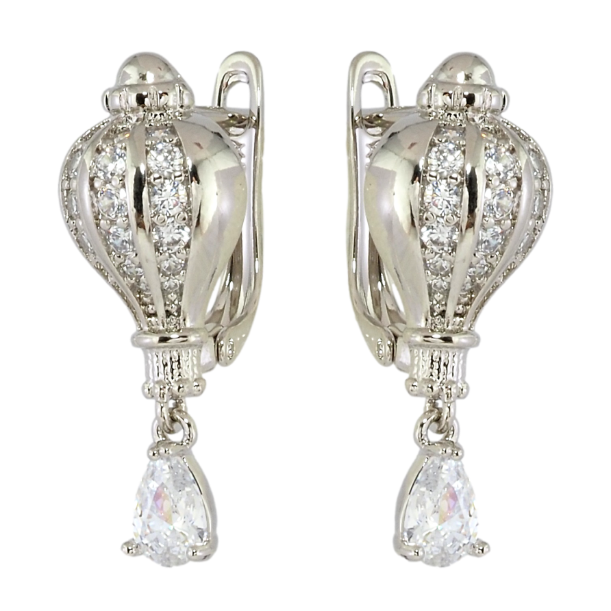 Сережки Xuping Родій англійський замок Декоративні кришталеві підвіски фото №1