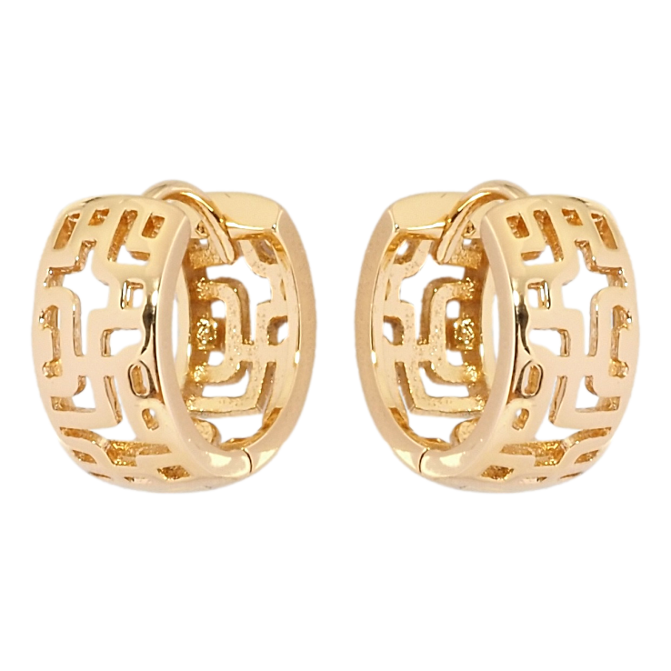 Сережки Xuping Позолота 18K колечки Декоративний різьблений орнамент фото №8 Сережки Xuping Позолота 18K колечки Декоративний різьблений орнамент фото №8