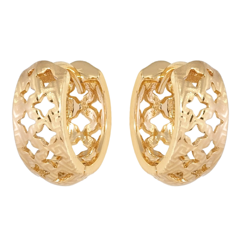 Серьги Xuping Позолота 18K колечки Орнамент ромбовые вырезы с напылением фото №1