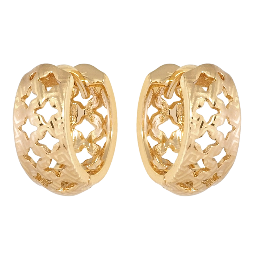 Серьги Xuping Позолота 18K колечки Орнамент ромбовые вырезы с напылением фото №1