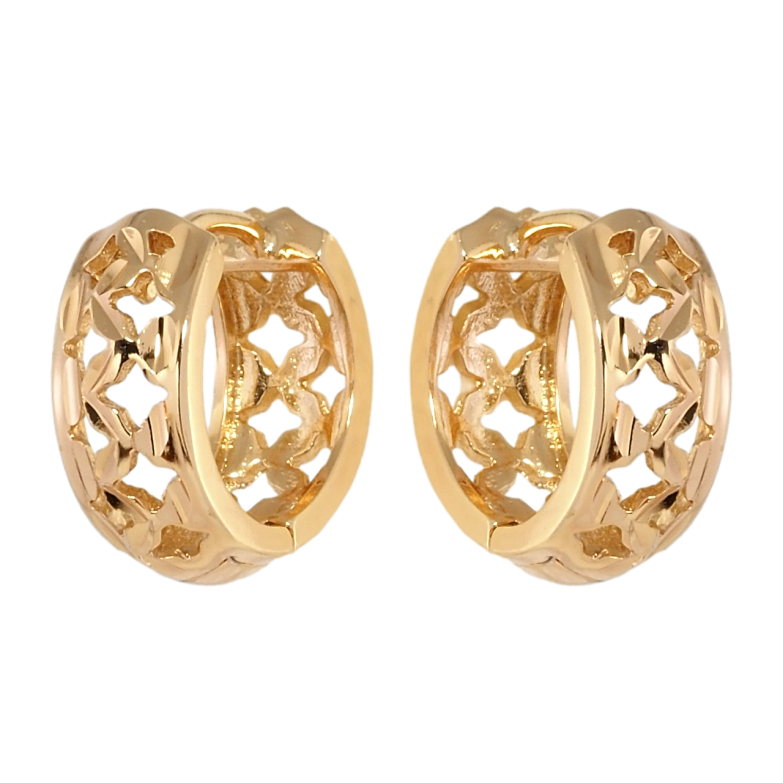 Серьги Xuping Позолота 18K колечки Узор ромбовые вырезы фото №1