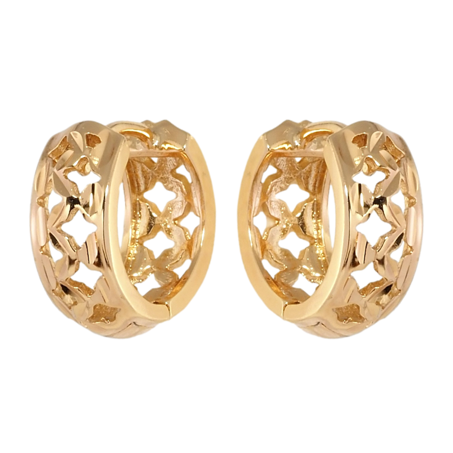 Серьги Xuping Позолота 18K колечки Узор ромбовые вырезы фото №1