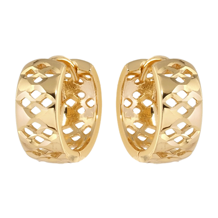 Серьги Xuping Позолота 18K колечки Резной орнамент с алмазной огранкой фото №5