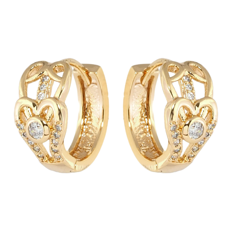 Серьги Xuping Позолота 18K колечки Романтичный орнамент с цирконием фото №1