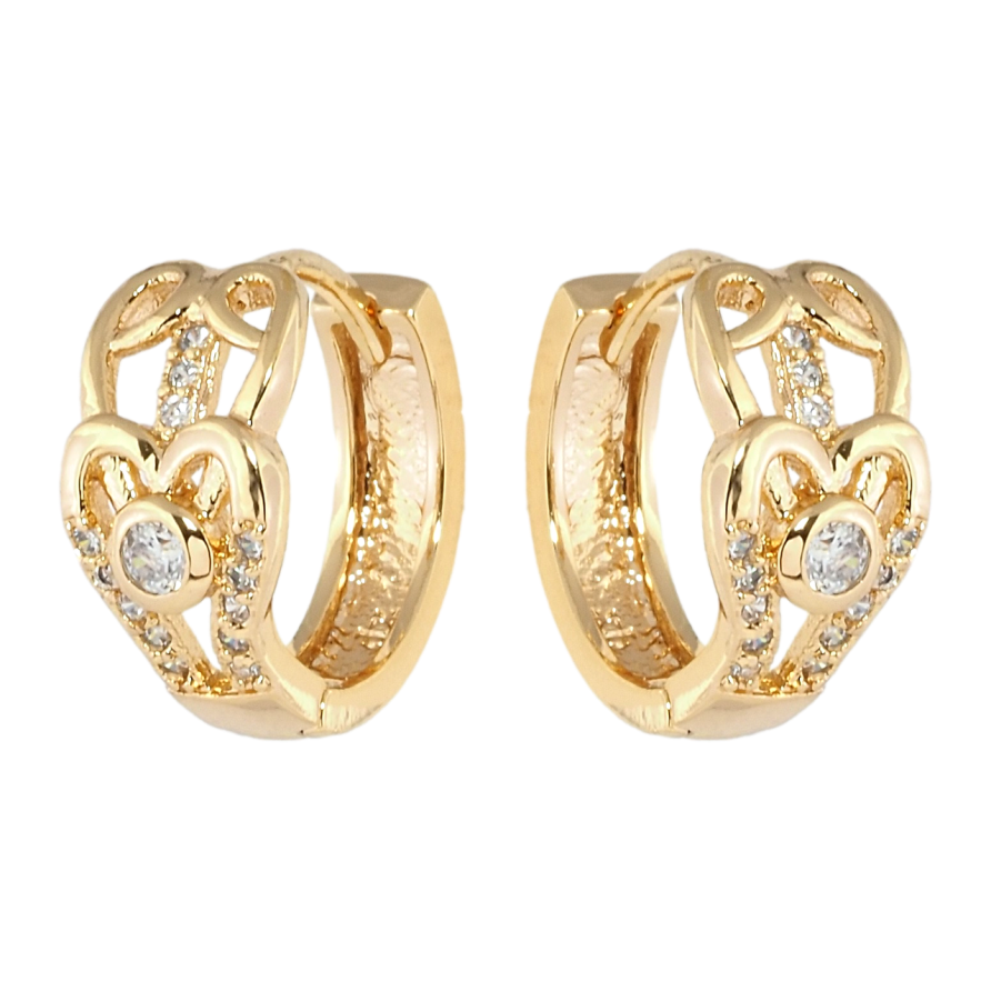 Серьги Xuping Позолота 18K колечки Романтичный орнамент с цирконием фото №1