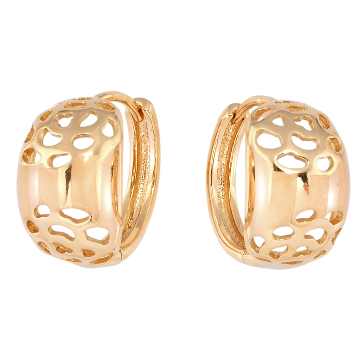 Серьги Xuping Позолота 18K колечки Выпуклые овалы с резным узором и напылением фото №24