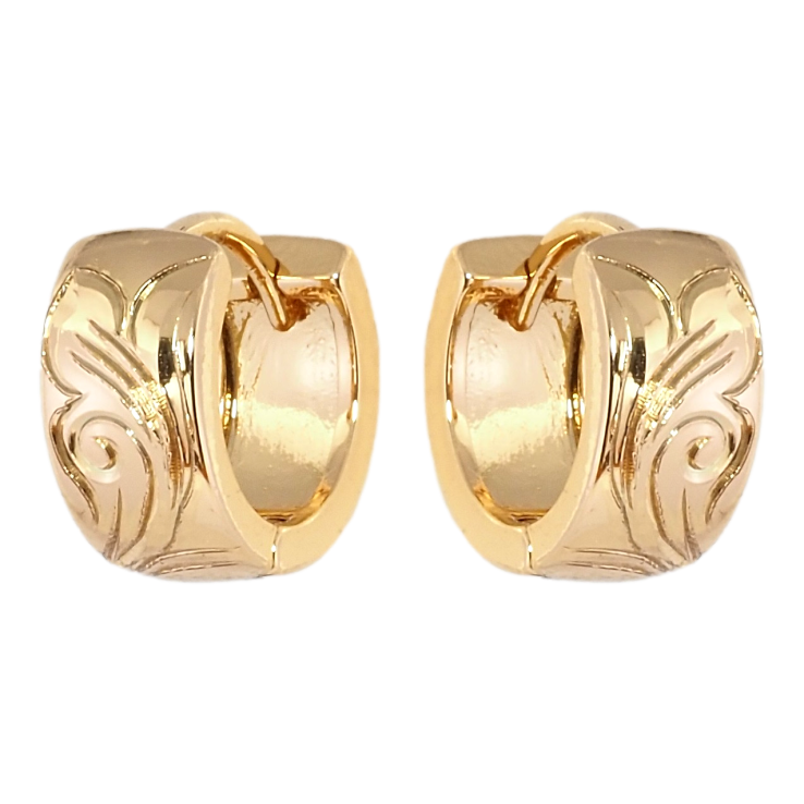 Серьги Xuping Позолота 18K колечки Растительный орнамент фото №4