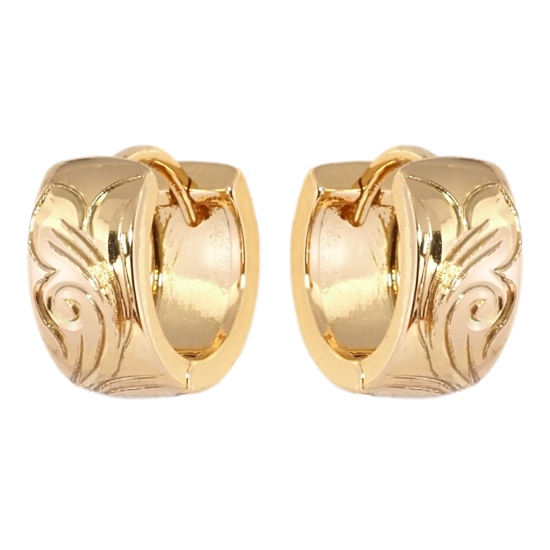 Сережки Xuping Позолота 18K колечка Рослинний орнамент фото №1