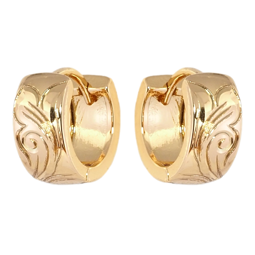 Серьги Xuping Позолота 18K колечки Растительный орнамент фото №1