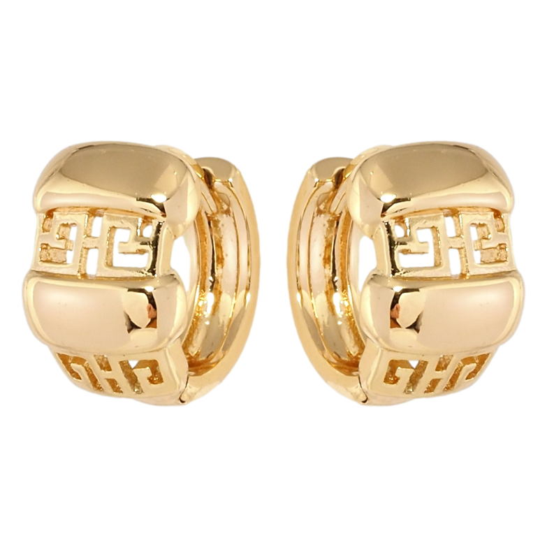 Серьги Xuping Позолота 18K колечки Комбинированный Узор с Вырезами Греческий Орнамент фото №24