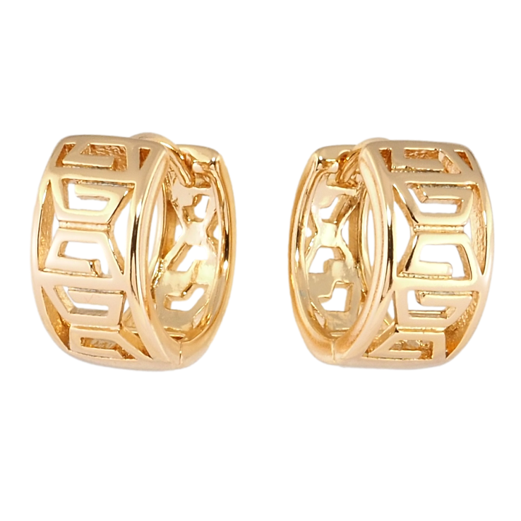 Серьги Xuping Позолота 18K колечки Резной орнамент фото №2