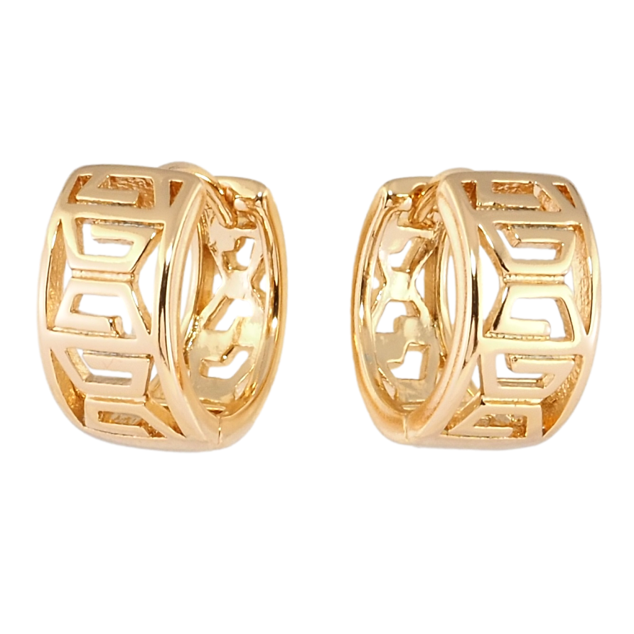 Серьги Xuping Позолота 18K колечки Резной орнамент фото №1