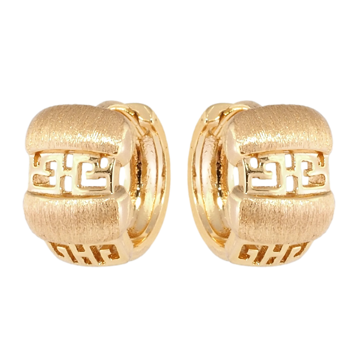 Серьги Xuping Позолота 18K колечки Декоративный резной орнамент фото №9