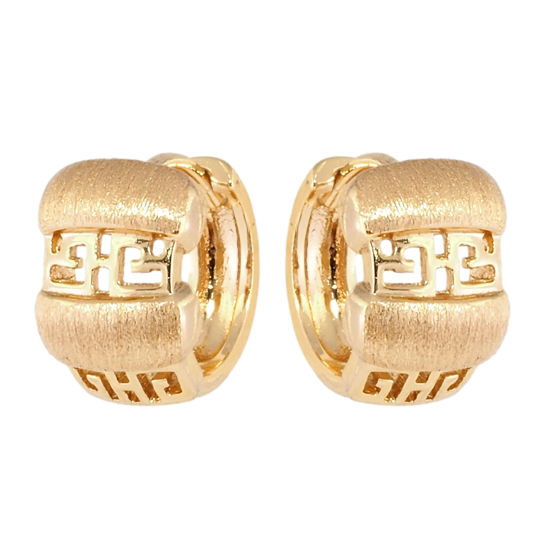 Серьги Xuping Позолота 18K колечки Декоративный резной орнамент фото №1