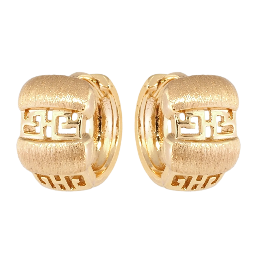 Серьги Xuping Позолота 18K колечки Декоративный резной орнамент фото №1