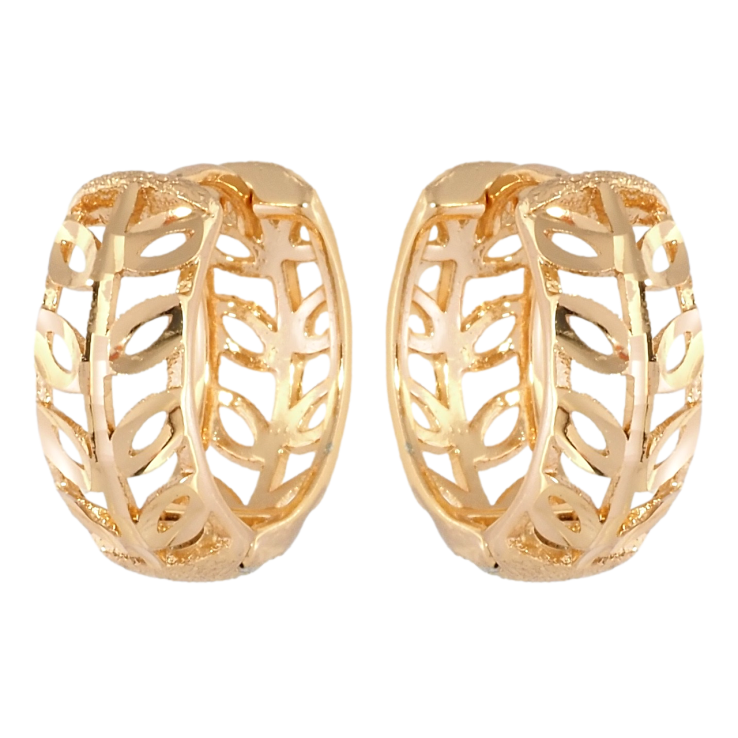 Серьги Xuping Позолота 18K колечки Резные веточки фото №9