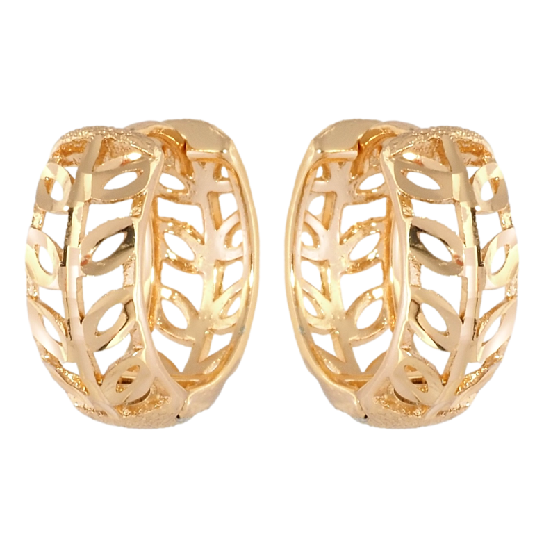 Серьги Xuping Позолота 18K колечки Резные веточки фото №1