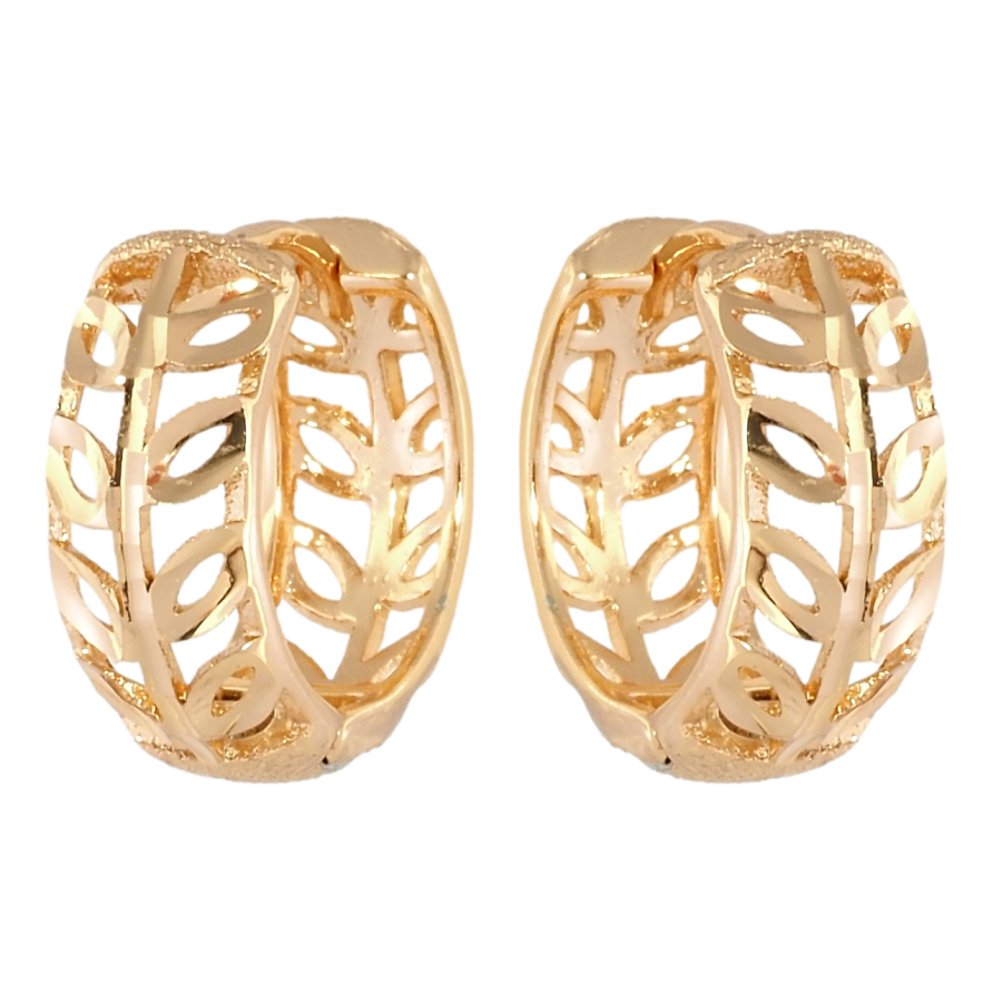 Серьги Xuping Позолота 18K колечки Резные веточки фото №1