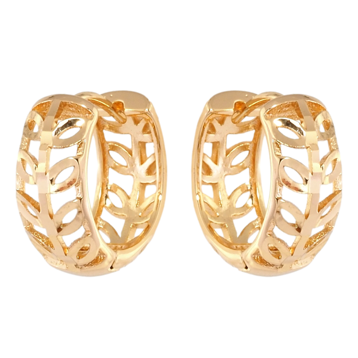 Серьги Xuping Позолота 18K колечки Декоративный орнамент веточки насечками фото №12