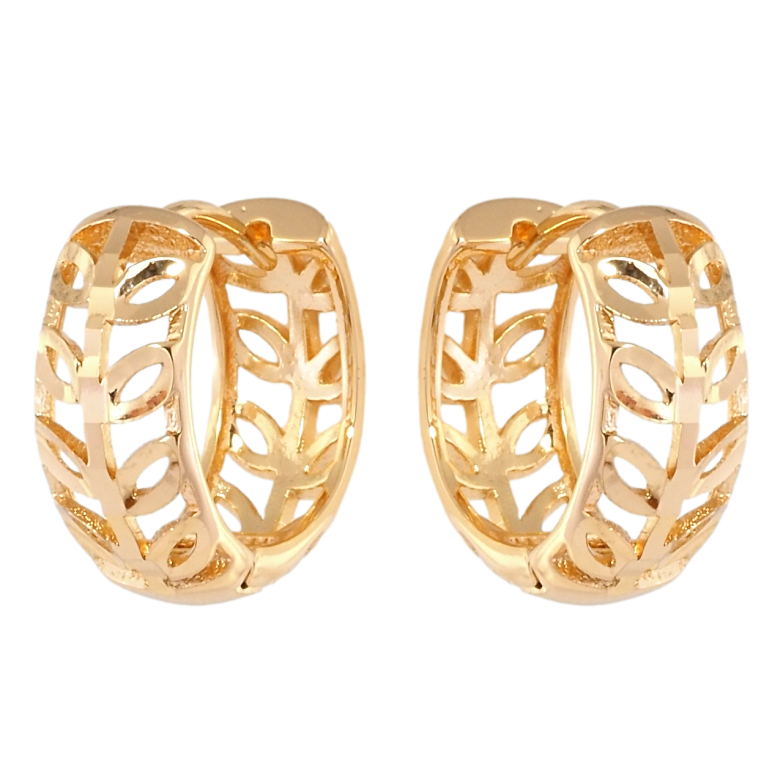 Серьги Xuping Позолота 18K колечки Декоративный орнамент веточки насечками фото №4