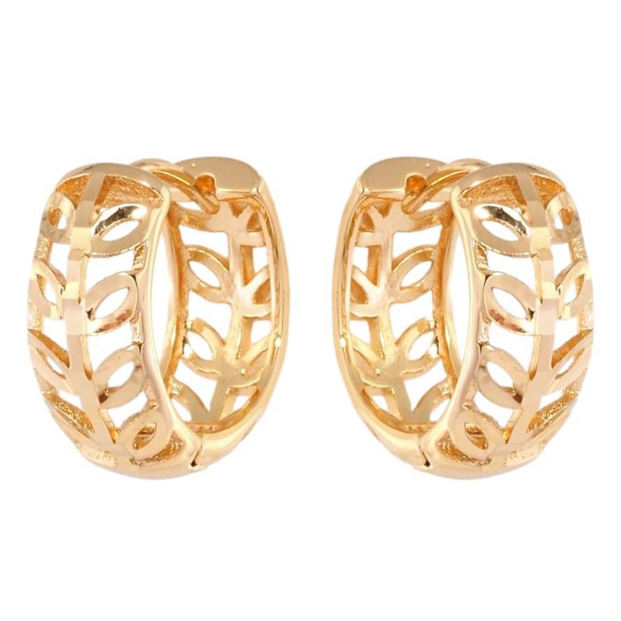 Серьги Xuping Позолота 18K колечки Декоративный орнамент веточки насечками фото №1