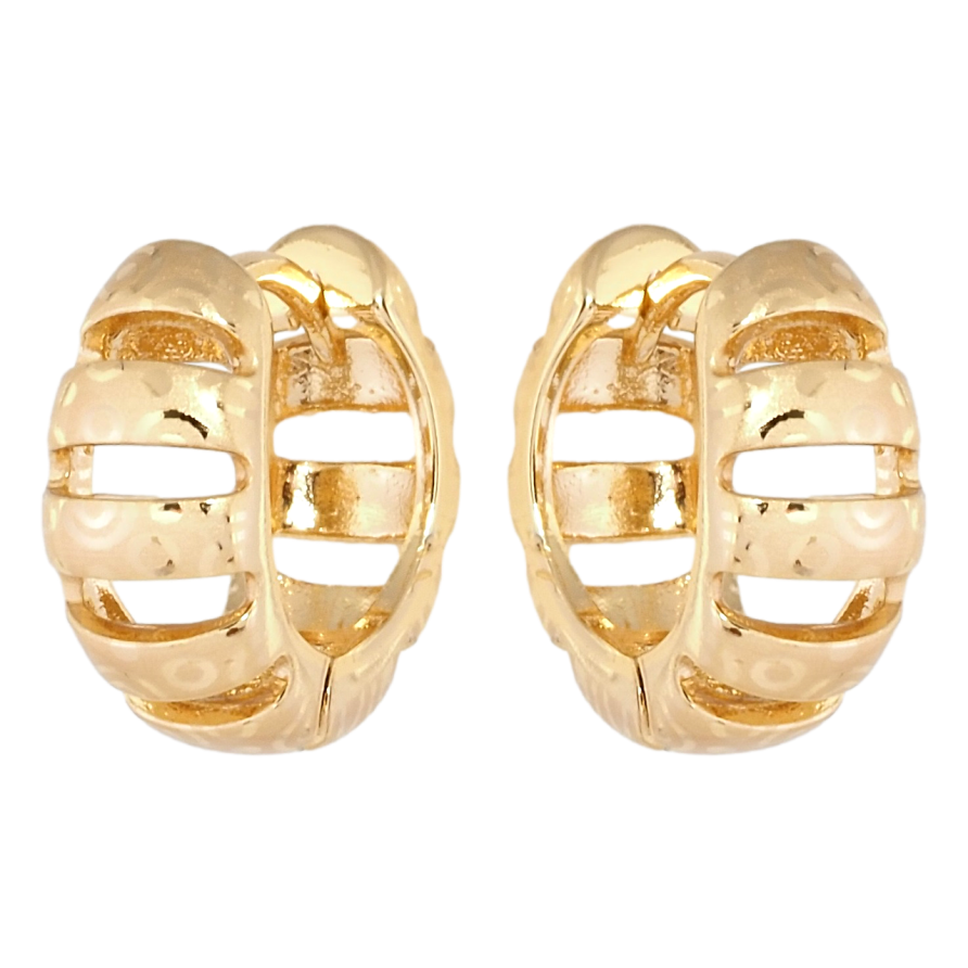 Серьги Xuping Позолота 18K колечки Фигурные с узором напылением фото №1