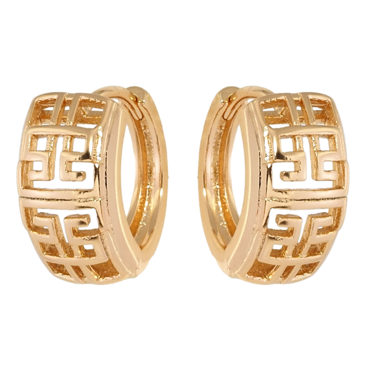 Серьги Xuping Позолота 18K колечки Резной античный орнамент фото №13