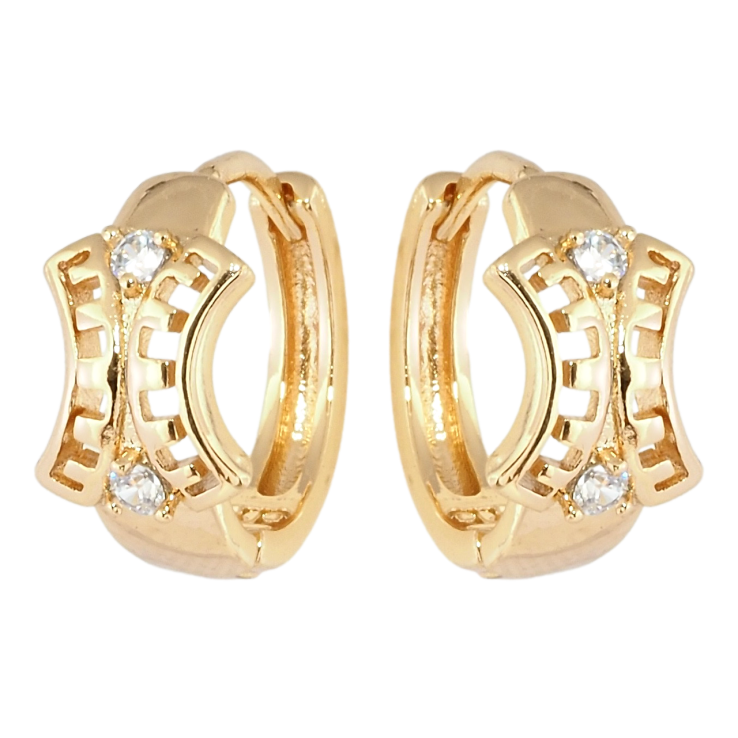 Серьги Xuping Позолота 18K колечки Замысловатый орнамент с цирконием фото №11