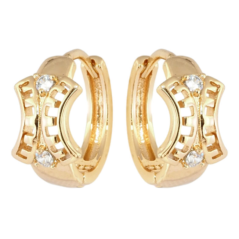 Серьги Xuping Позолота 18K колечки Замысловатый орнамент с цирконием фото №2